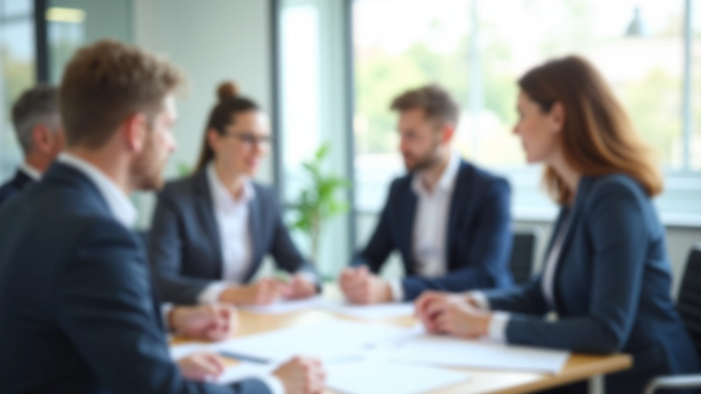 Tým kolem stolu s dokumenty a strategickými plány, diskutující o projektovém řízení